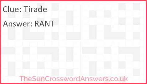 tirade crossword clue